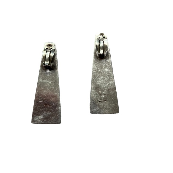 Vintage sterling silver clip on earrings by designer Patricia Von Musulin - Picture 3 of 8